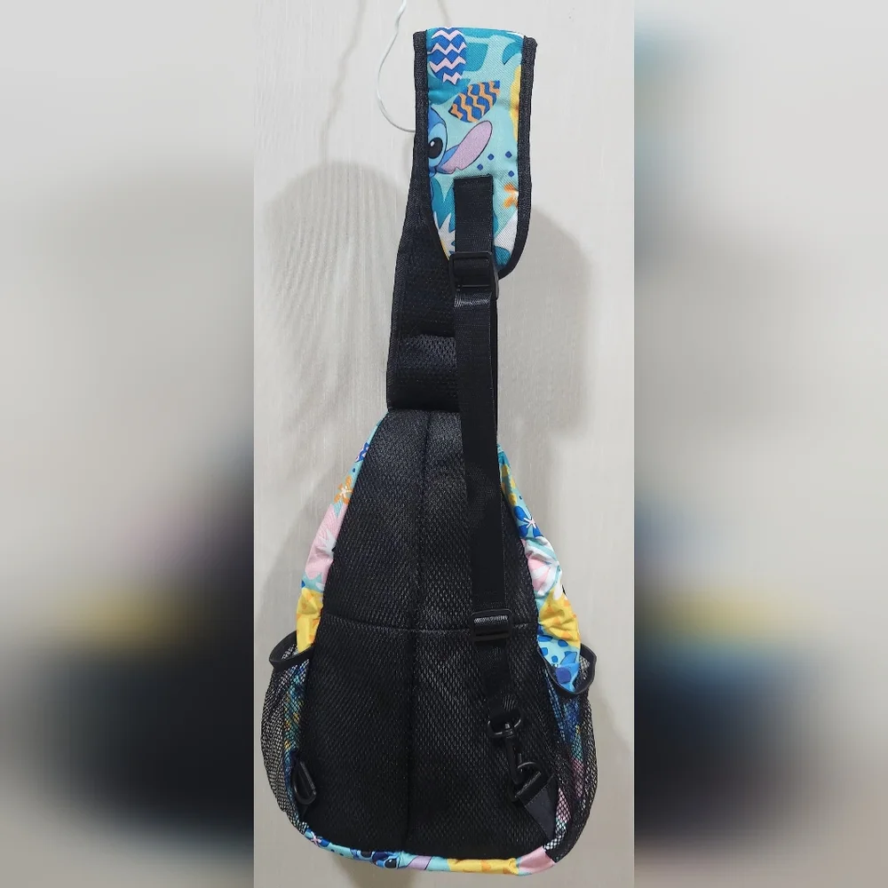 Stitch Sling Backpack with Floral Design